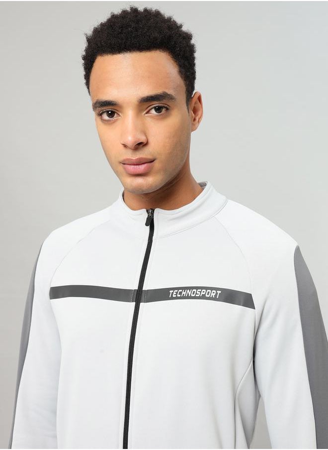 Technosport Contrast Panel Sleeve Full Zip Sports Jacket by Styli  - Image 2