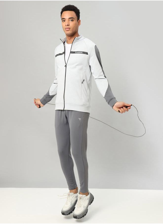Technosport Contrast Panel Sleeve Full Zip Sports Jacket by Styli  - Image 4