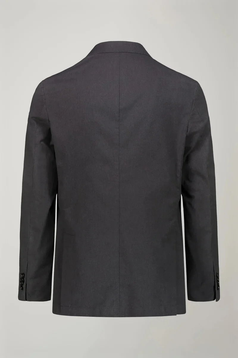 Doppelganger Grey Men's unlined single-breasted blazer with flap pockets in flamed effect fabric regular fit - DK Grey for Men | Best Price UAE