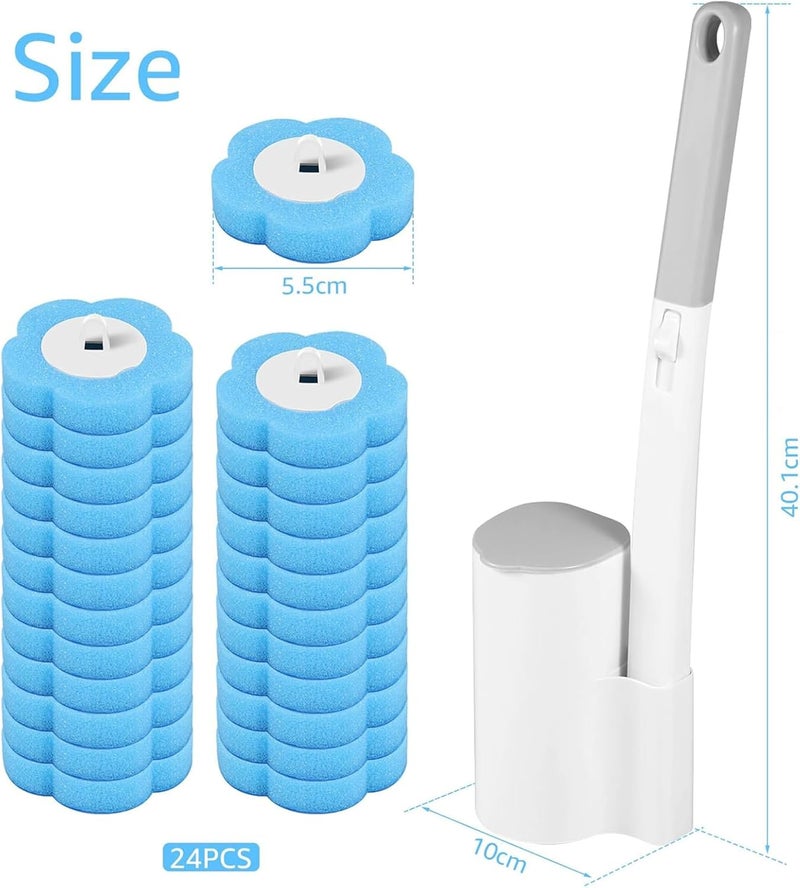 Neostyle Disposable Toilet Bowl Cleaning Brush,Toilet Bowl Wand and Holder with 24 Refills,Toilet Bowl Wand Kit Wall-mounted Suitable for Bathrooms - Image 5