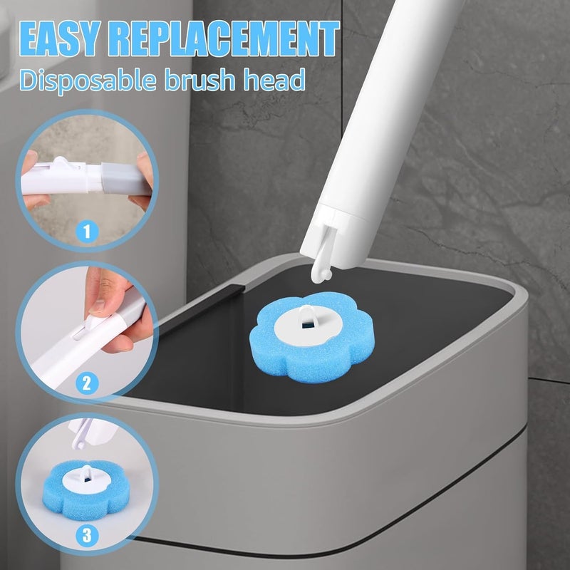 Neostyle Disposable Toilet Bowl Cleaning Brush,Toilet Bowl Wand and Holder with 24 Refills,Toilet Bowl Wand Kit Wall-mounted Suitable for Bathrooms - Image 3