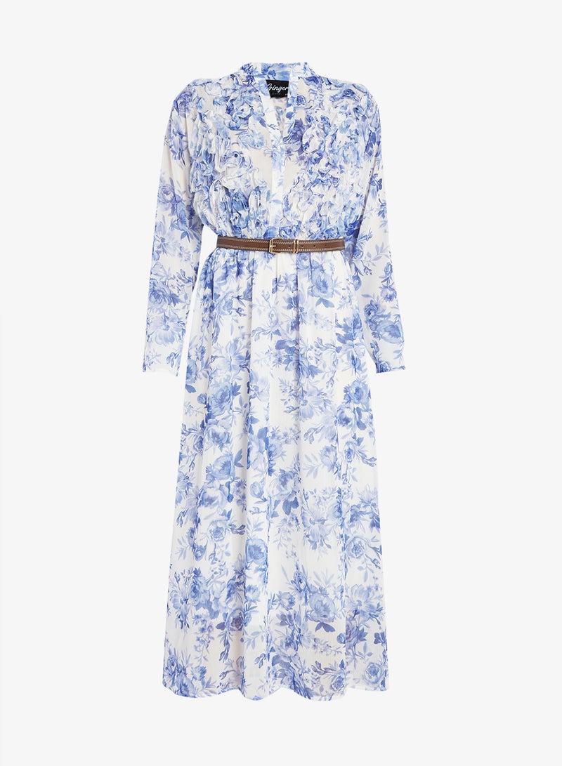 Ginger Plus Floral A Line Volume Dress - Image 1