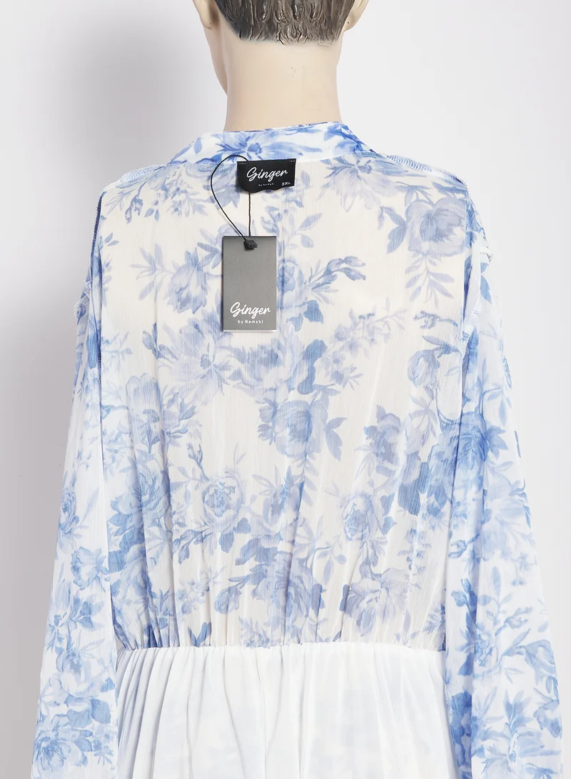 Ginger Plus Floral A Line Volume Dress