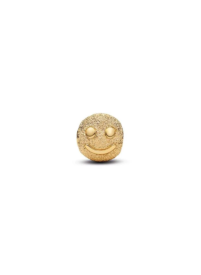 PANDORA  Textured Happy Face Mini Charm for Women | Best Price UAE