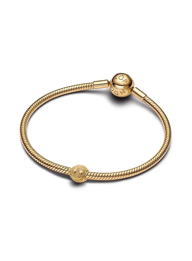 PANDORA  Textured Happy Face Mini Charm for Women | Best Price UAE