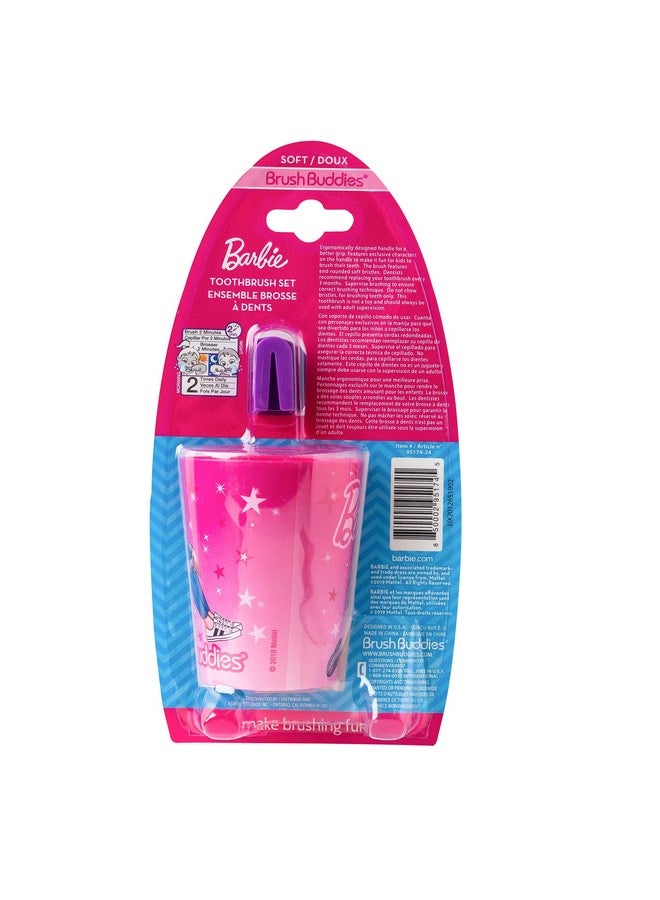 Barbie Licensed Branded B4RBIE 3 Pieces Toothbrush Set for Girls - Image 2