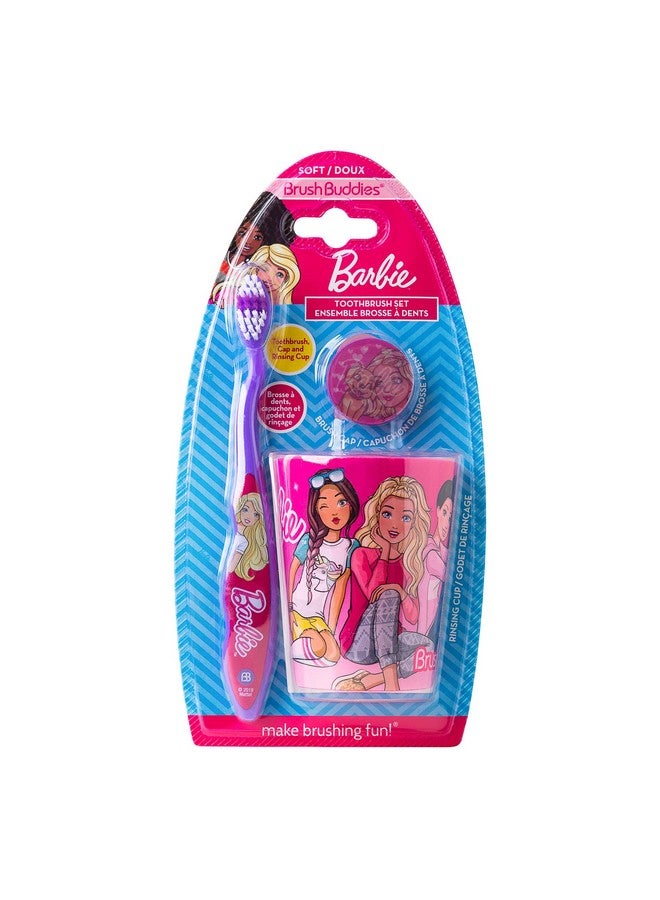 Barbie Licensed Branded B4RBIE 3 Pieces Toothbrush Set for Girls - Image 1