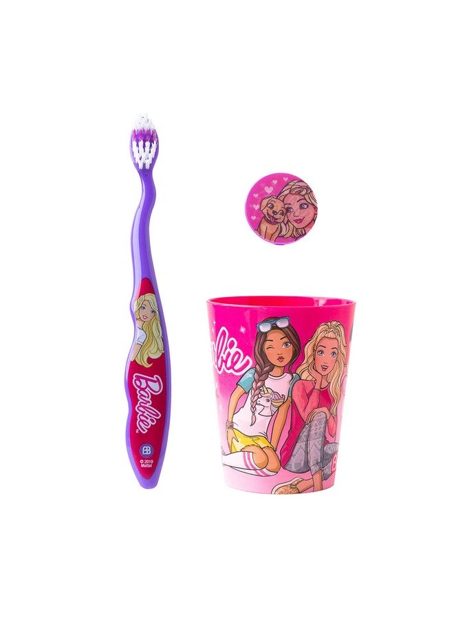 Barbie Licensed Branded B4RBIE 3 Pieces Toothbrush Set for Girls - Image 3