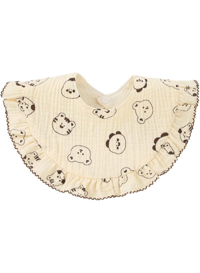 Nishine 4 pcs Unisex Baby Muslin Bandana Drool Bibs 360 Degree Rotatable Cotton Teething Feeding Drooling Bibs for Boy Girl Animal Set  - Image 3