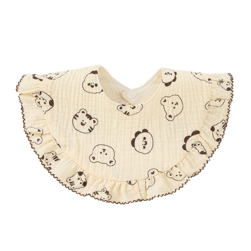 Nishine 4 pcs Unisex Baby Muslin Bandana Drool Bibs 360 Degree Rotatable Cotton Teething Feeding Drooling Bibs for Boy Girl (animal set) - Image 4