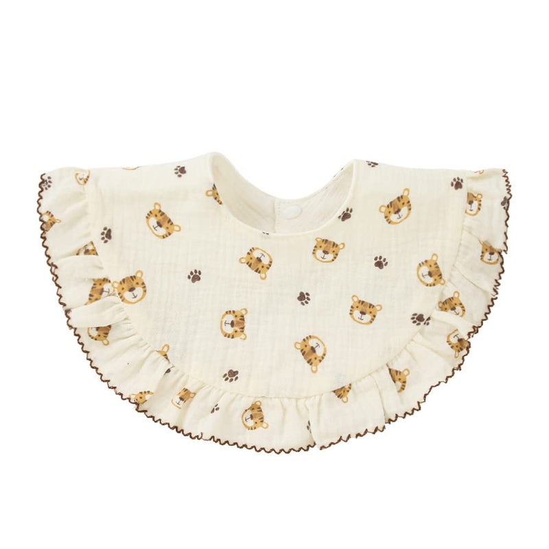Nishine 4 pcs Unisex Baby Muslin Bandana Drool Bibs 360 Degree Rotatable Cotton Teething Feeding Drooling Bibs for Boy Girl (animal set) - Image 5