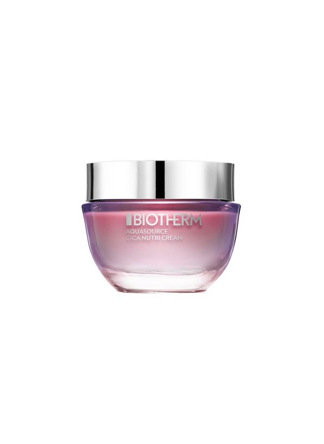 BIOTHERM Aquasource Cica Nutri Cream, For Dry To Normal Skin. Infused With Centella Asiatica And Biotech Plankton For Soothed, Softer And Luminous Skin, 1.7 Fl. Oz.  - Image 1