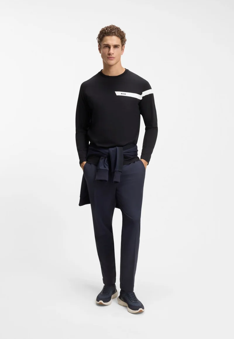 BOSS Stretch-cotton T-shirt with logo print