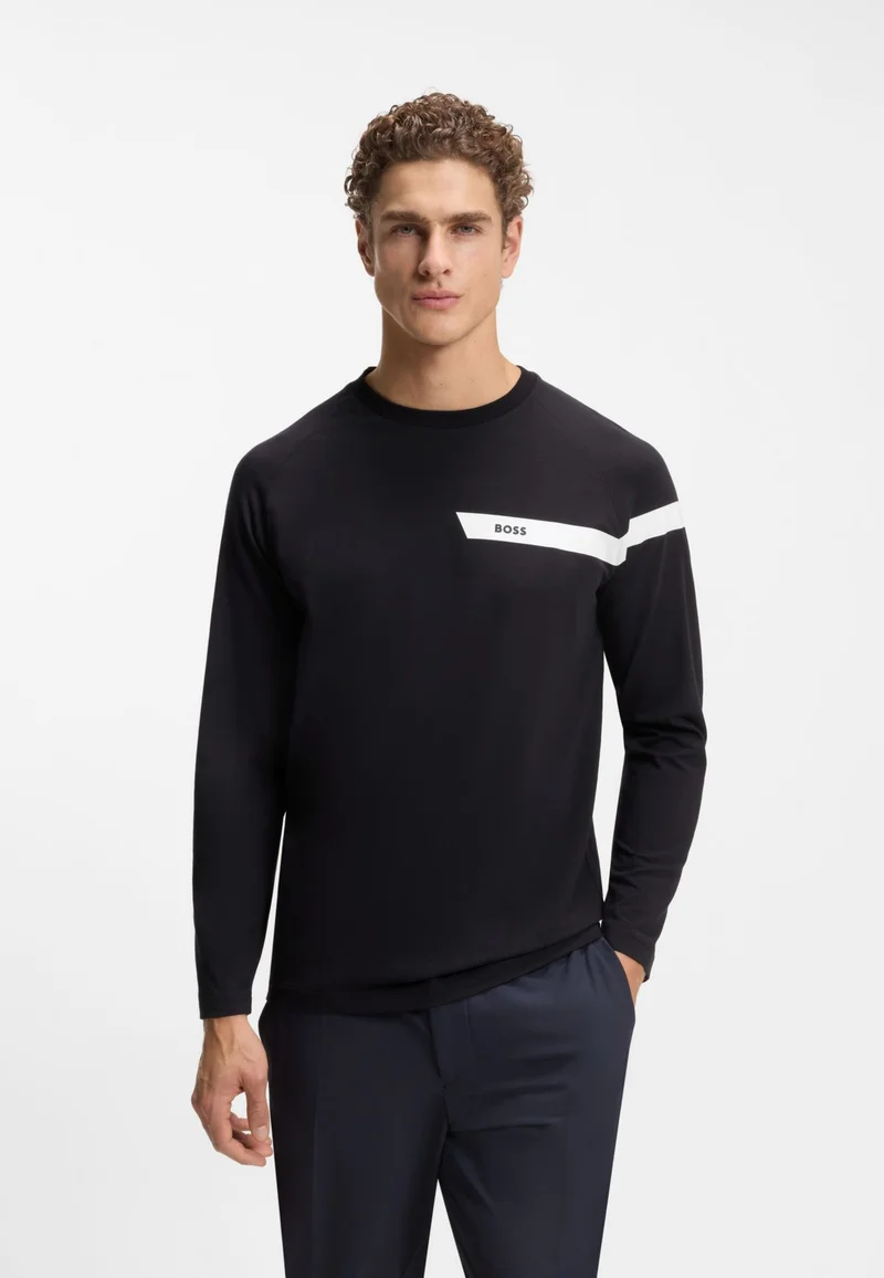 بوس تيشيرت قطن مطاطي بطبعة شعار