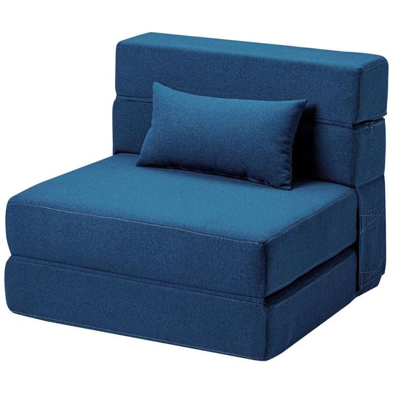 SUYOLS Folding Sofa Bed with Pillow Convertible Chair Floor Couch Sleeping Mattress Foldable Memory Foam Sleeper for Living RoomDormGuest RoomHome OfficeApartmentLoft Single28 Navy Blue