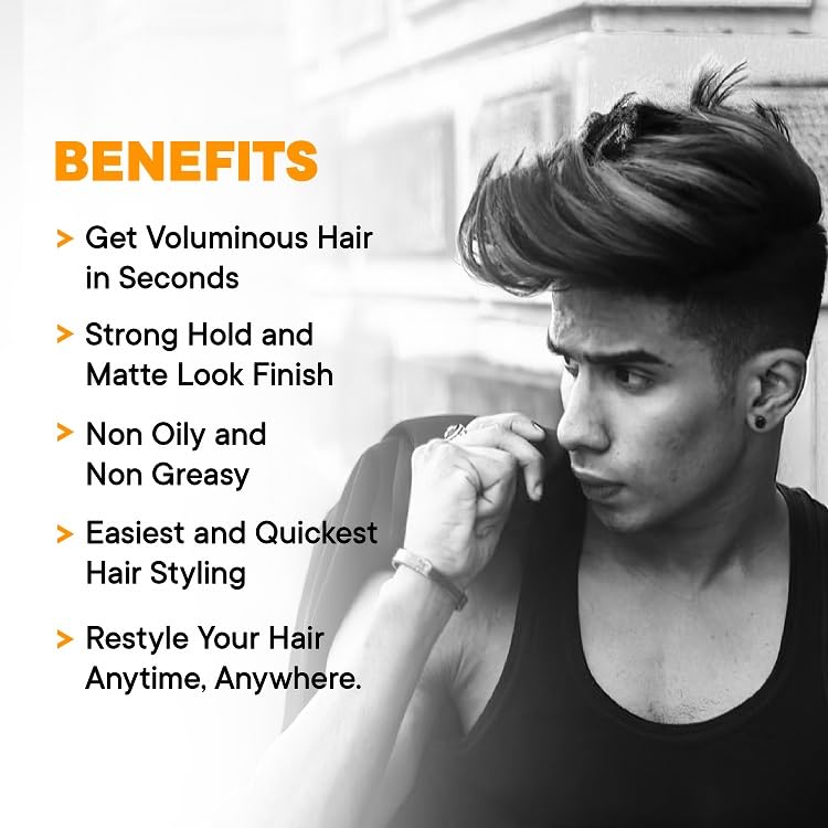 Men Deserve - Hair Styling Powder Wax (10g) | For Hair Volume, Strong Hold, and Matte Hair Look | Invisible Finish Hair Powder for Men | Sulphates and Paraben Free | Hair Volume Powder For Men - Image 3