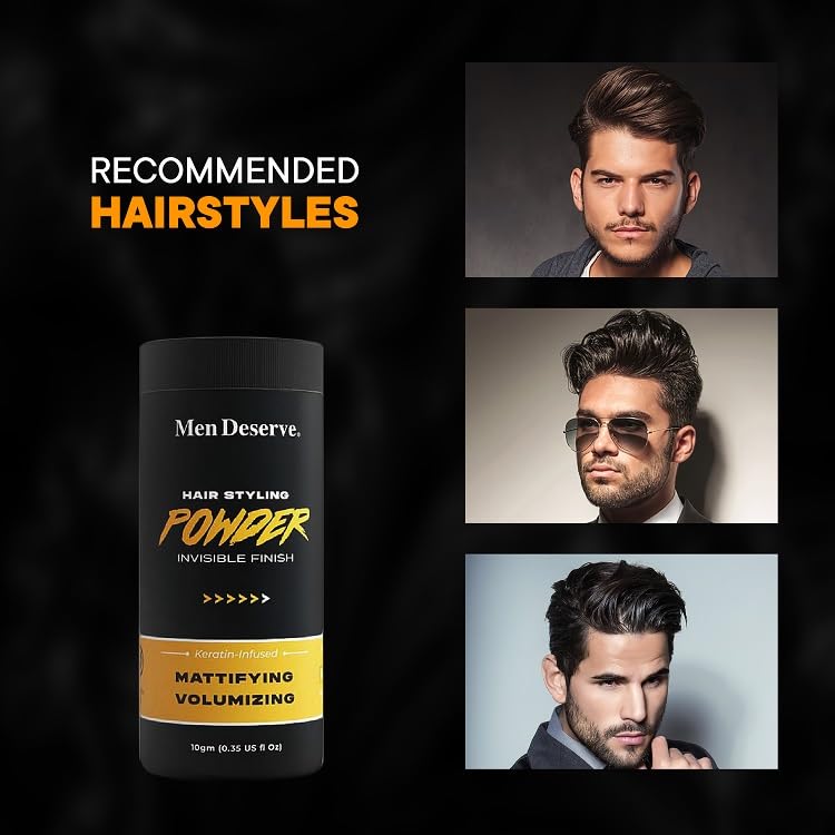 Men Deserve - Hair Styling Powder Wax (10g) | For Hair Volume, Strong Hold, and Matte Hair Look | Invisible Finish Hair Powder for Men | Sulphates and Paraben Free | Hair Volume Powder For Men - Image 5