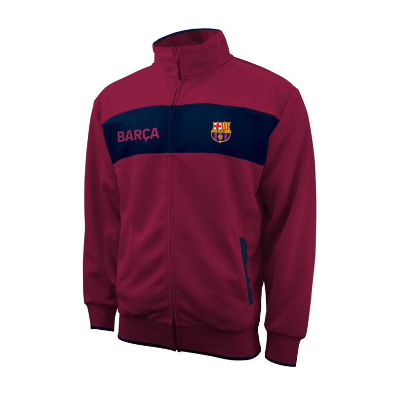 Icon Sports FC Barcelona Soccer Track Jacket Officially Licensed Unisex ZipUp Outerwear Red M