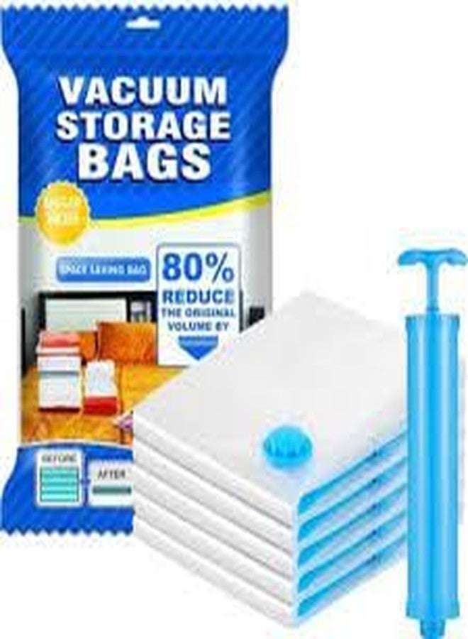 S Cart Reusable Vacuum Storage Ziplock Compression Sealer Bags for Travel clothes & home with hand Pump, Vaccum Storage Bags (Pack of 1). - Image 1