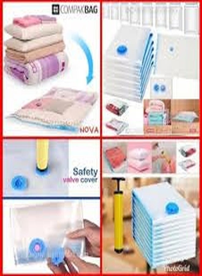 S Cart Reusable Vacuum Storage Ziplock Compression Sealer Bags for Travel clothes & home with hand Pump, Vaccum Storage Bags (Pack of 1). - Image 4