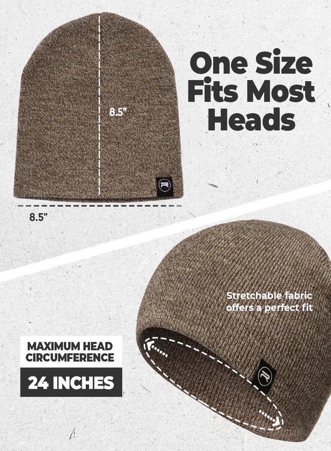 Revony Original Beanie Cap - Soft Knit Beanie Hat - Warm and Durable, Heather Brown, M/One size - Image 5