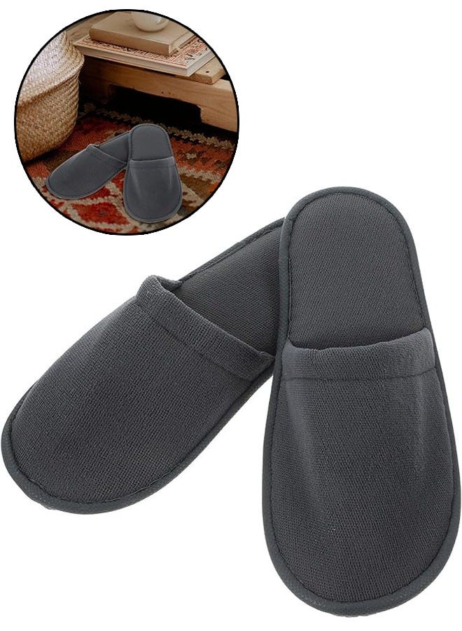 Home Box Austin Bathroom Slippers Black 11 x 28cm, Disposable Spa Slippers Fluffy Closed Toe Spa Slippers for Hotel, Home, Guest Use - Image 1