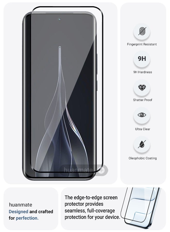 هووانميت واقي شاشة لهاتف تكنو بوفا سليم - زجاج مقسى ممتاز من الحافة إلى الحافة، شفافية عالية، لمسة رقيقة، مضاد للانفجار، حواف مقوسة ناعمة، سهل التركيب - Image 2