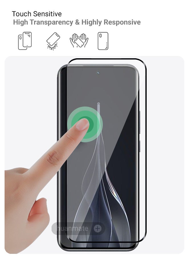 هووانميت واقي شاشة لهاتف تكنو بوفا سليم - زجاج مقسى ممتاز من الحافة إلى الحافة، شفافية عالية، لمسة رقيقة، مضاد للانفجار، حواف مقوسة ناعمة، سهل التركيب - Image 4