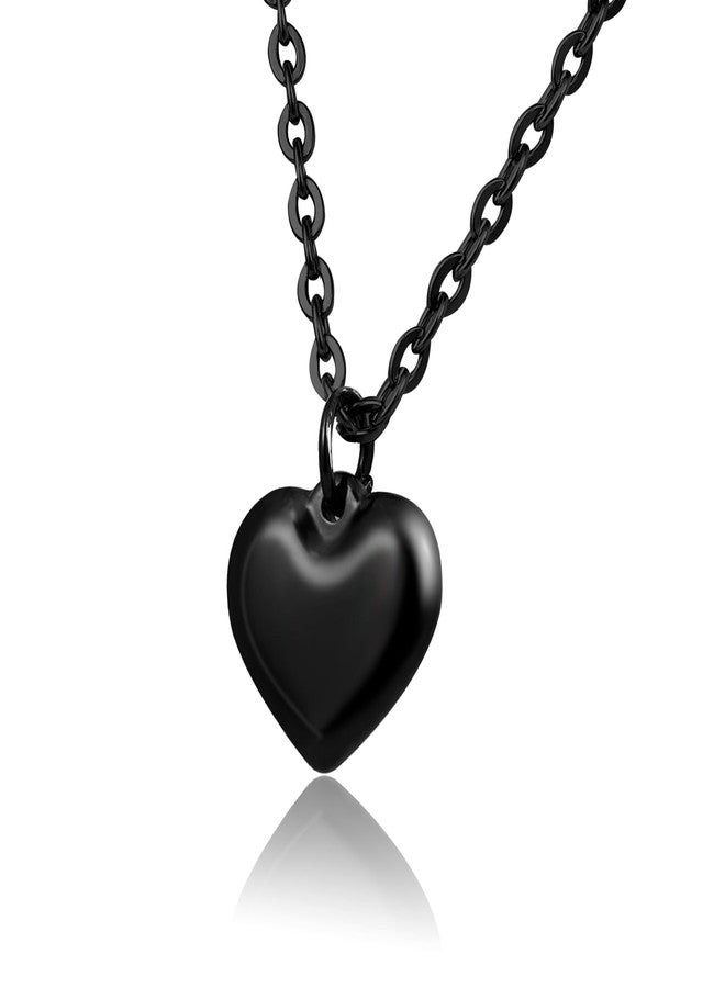 MILAKOO Black Tiny Heart Necklace Stainless Steel Dainty Love Pendant Trend Fashion Link Chains - Image 1