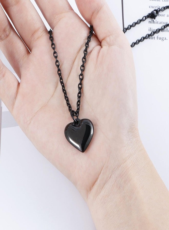 MILAKOO Black Tiny Heart Necklace Stainless Steel Dainty Love Pendant Trend Fashion Link Chains - Image 5
