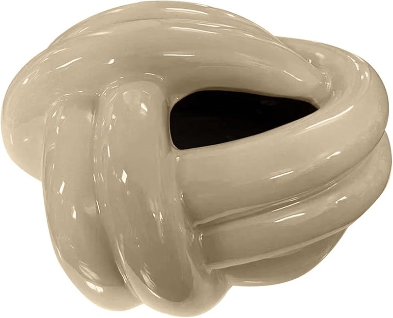 Milk Coffee Color Ceramic Abstract Tissue Box Holder Modern Desktop Table Decor - Image 2