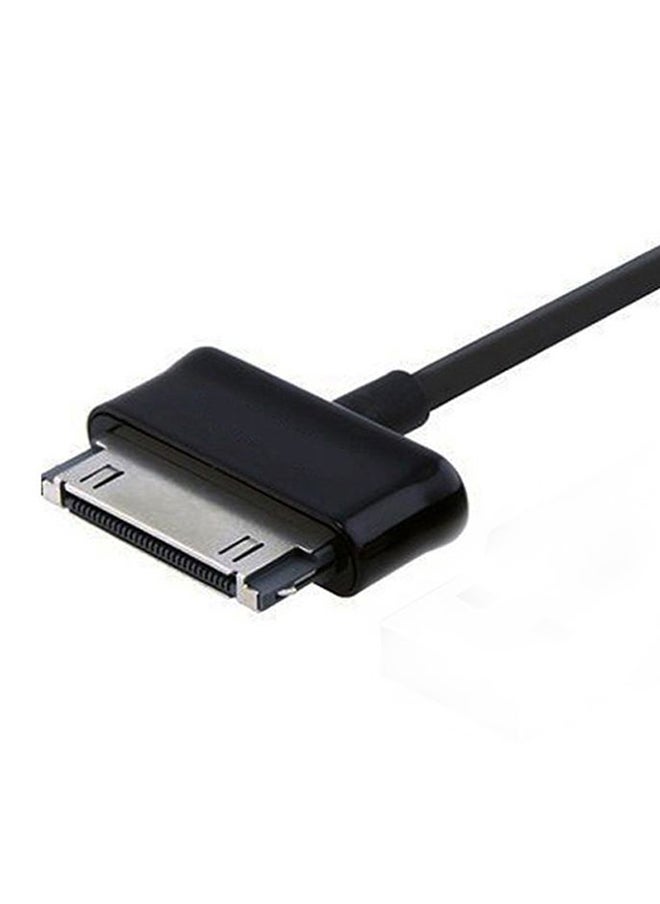Generic - USB Data Sync Charging Cable For Samsung Galaxy Tab 2 7.0 (P3100) Black - Image 1