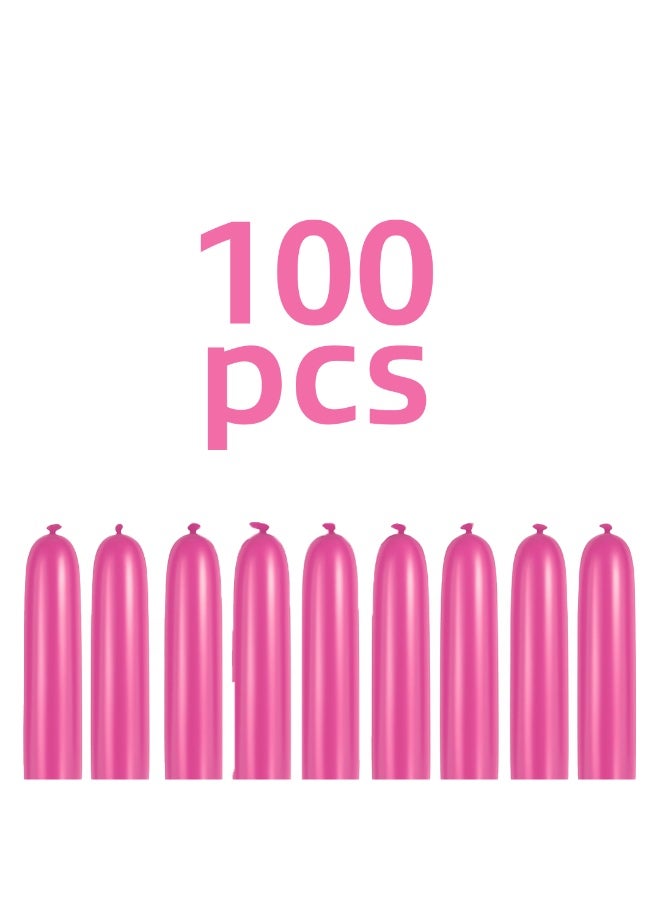 نقطة الحزب بالونات - عبوة من 100 بالون لاتكس، بالونات وردية طويلة ملتوية لحفلات أعياد الميلاد والحيوانات وديكورات المهرجانات - Image 3