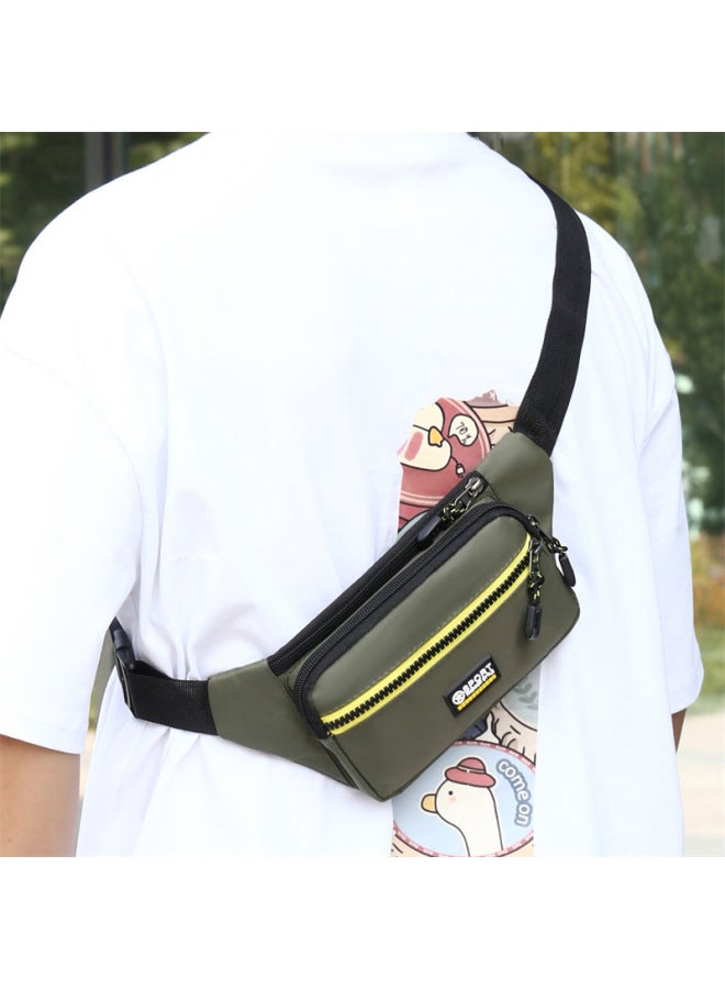 Generic Waist Bag For Men And Women Working Site Mobile Phone Bag Strong And Durable Multi-layer Stall Business Wallet-Color:Army Green  - Image 3