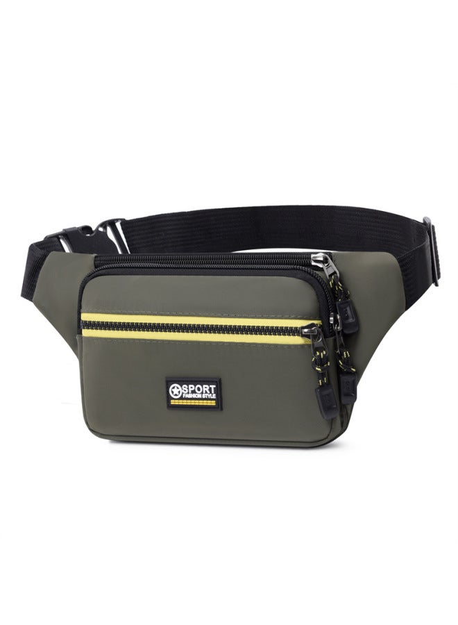 Generic Waist Bag For Men And Women Working Site Mobile Phone Bag Strong And Durable Multi-layer Stall Business Wallet-Color:Army Green  - Image 1