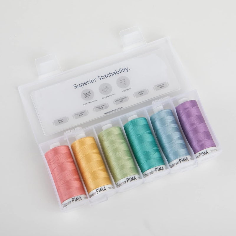 Superior Threads PIMA 50 wt Cotton Sewing Thread Set 1200 Yard Spool 6-Pack (Pastels) - Image 2