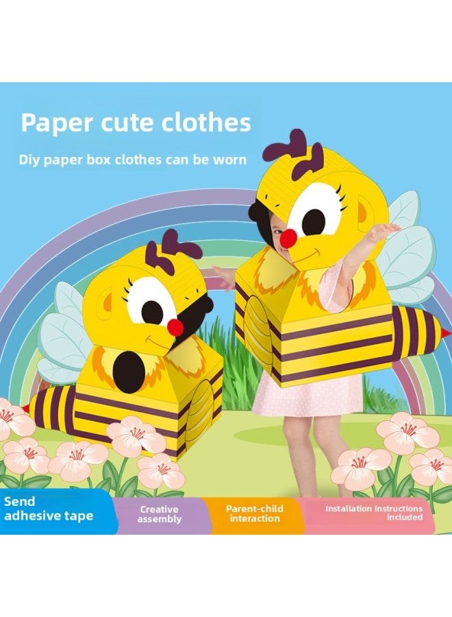 Children DIY Handmade Carton Toy Astronaut Astronaut Can Wear Performance Clothing Carton Dinosaur Science And Education Activities-Color:Bees - Image 1