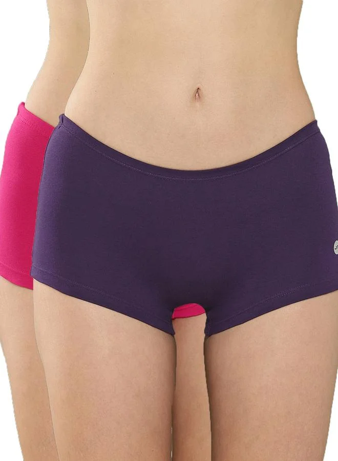 Leading Lady Leading Lady Pack of 2  - Solid Cotton Boyshorts
