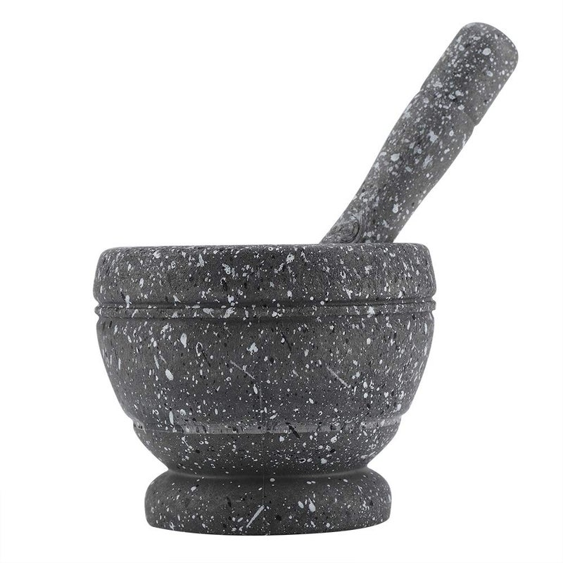 Fdit Grinding Bowl Kitchen Tool Manual Plastic Garlic Grinder for Mortar Pestle Set, Easily Crush Ginger, Ergonomic Pestle, Widely Used in Pharmacies (Granite) - Image 3