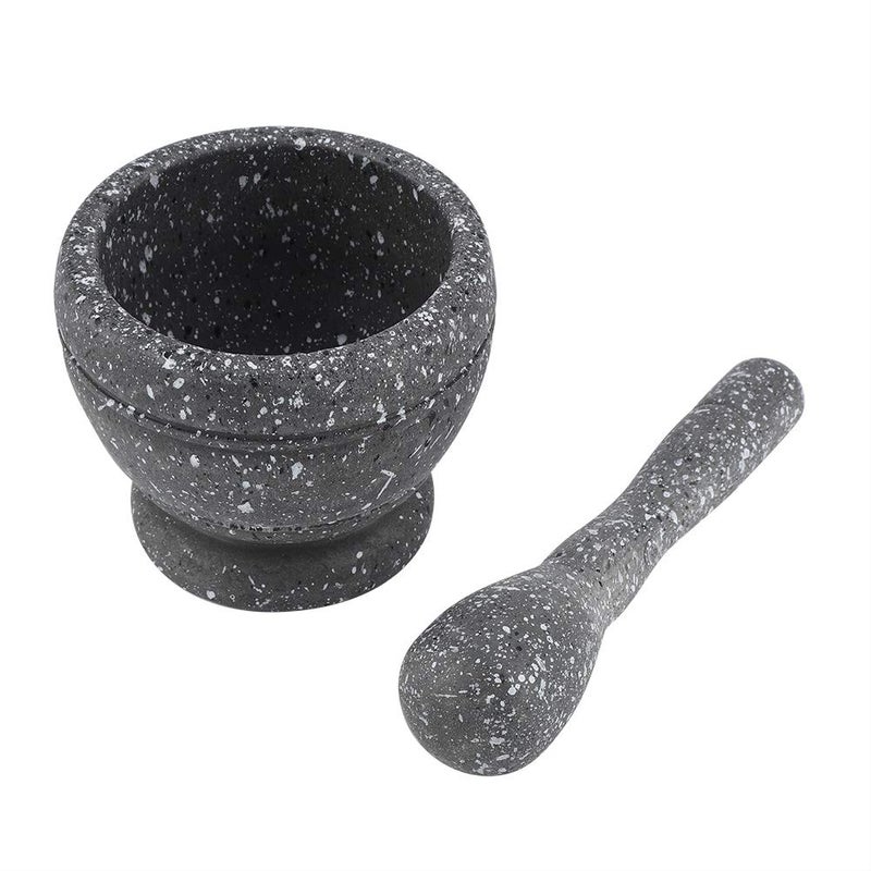 Fdit Grinding Bowl Kitchen Tool Manual Plastic Garlic Grinder for Mortar Pestle Set, Easily Crush Ginger, Ergonomic Pestle, Widely Used in Pharmacies (Granite) - Image 1