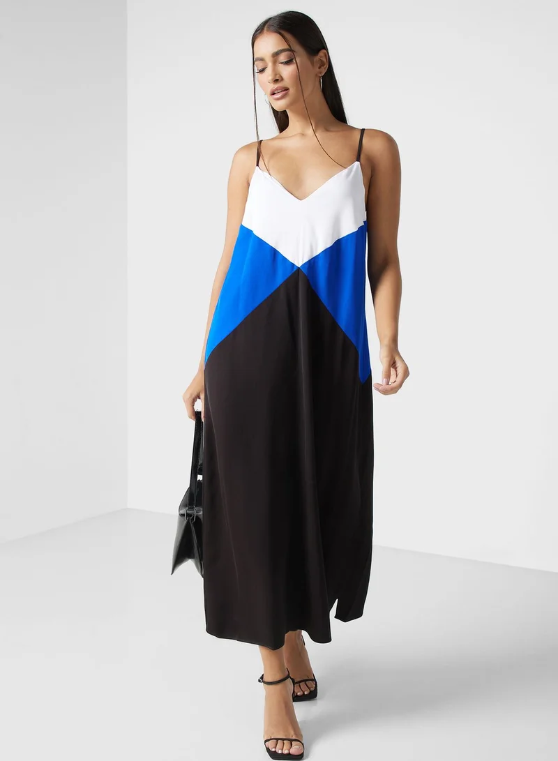TOMMY HILFIGER Color Block Maxi Dress