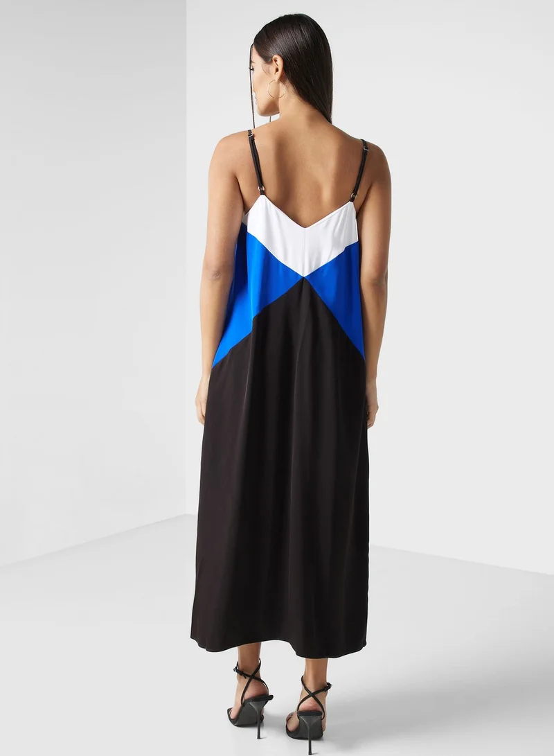 TOMMY HILFIGER Color Block Maxi Dress