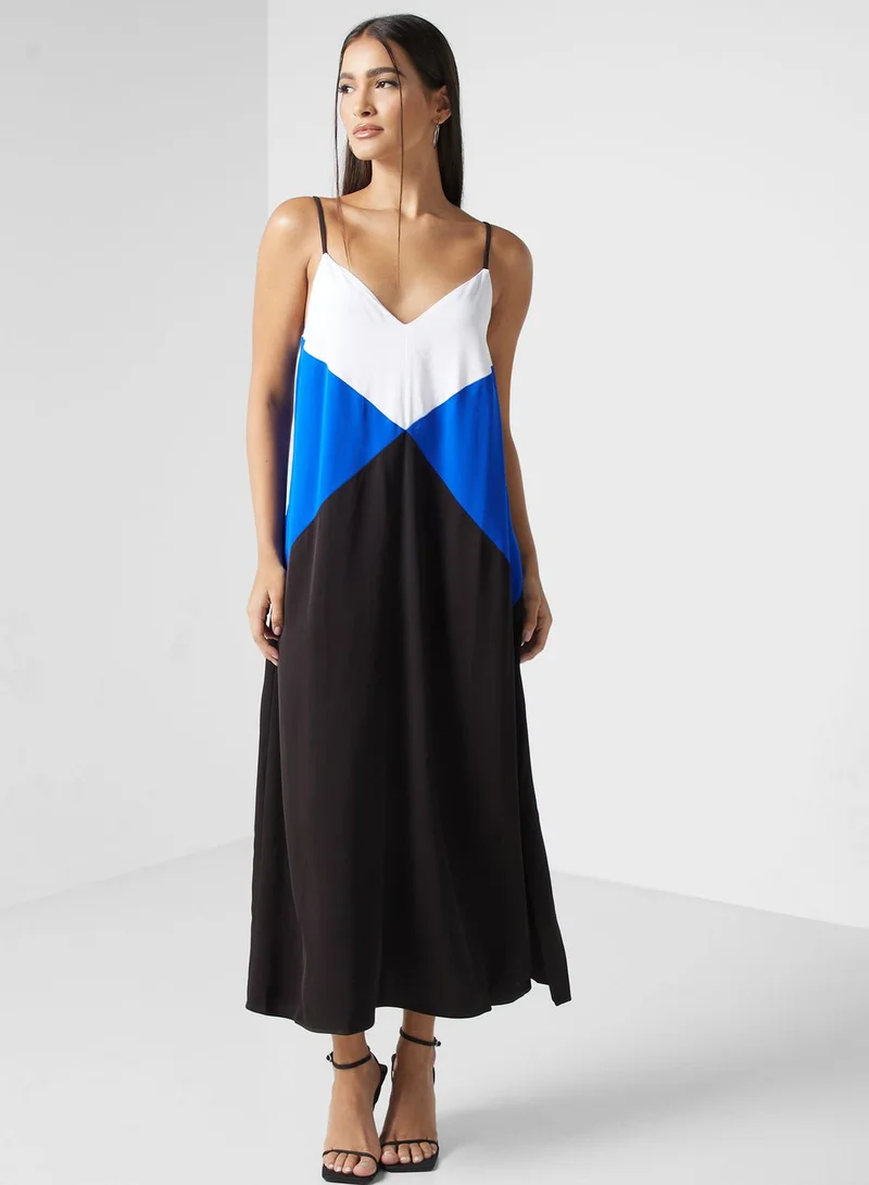 TOMMY HILFIGER Color Block Maxi Dress