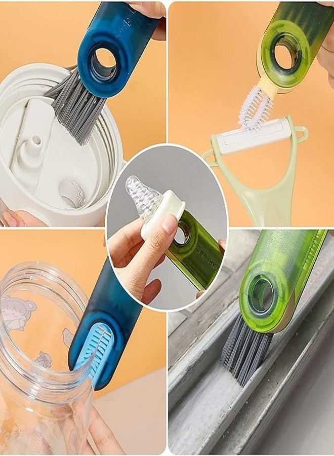 Sarthu Combo Offer Pack of 2 – 3 in 1 Cup Lid Gap Cleaning Brush & Hard Bristle Crevice Cleaning Brush, Multifunctional Bottle, Straw & Gap Cleaner for Kitchen, Bathroom & Home (Multicolor Pack of 2) - Image 4