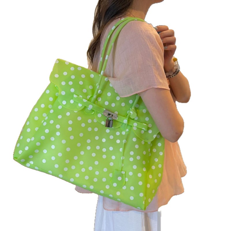 Polka Dot Jelly PVC Tote Bag - Image 5