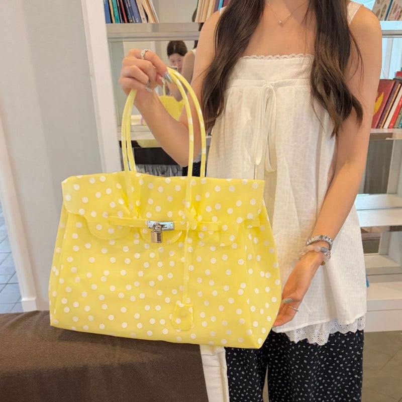 Polka Dot Jelly PVC Tote Bag - Image 1