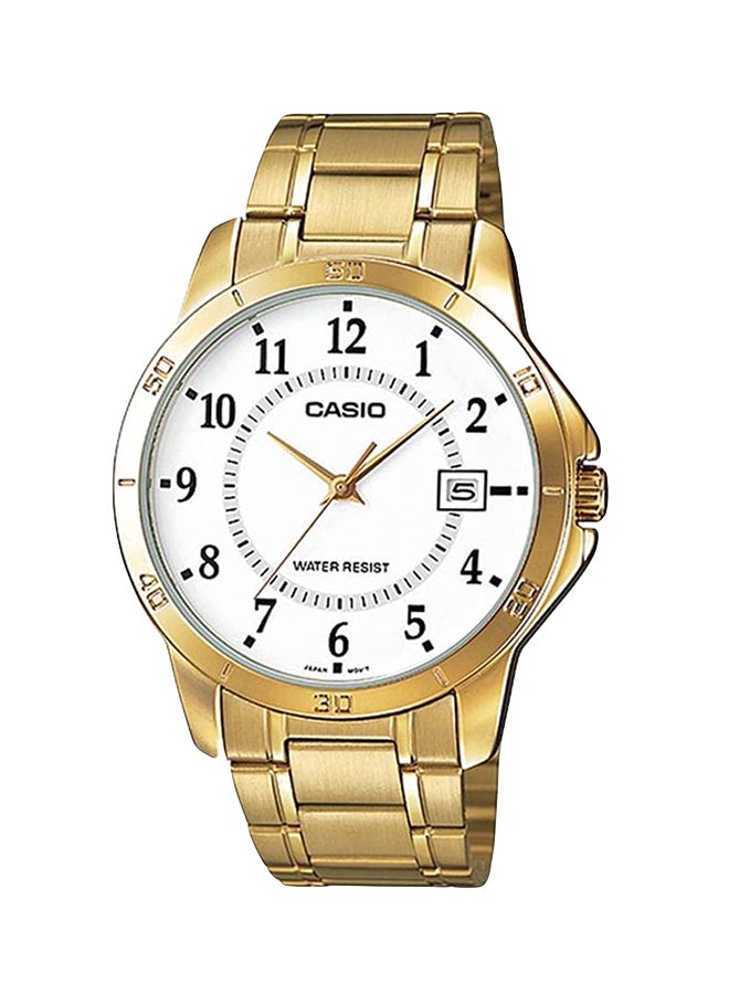 CASIO Men Water Resistant Analog Watch Mtp-V004G-7BU - 42 mm - Gold - Image 1