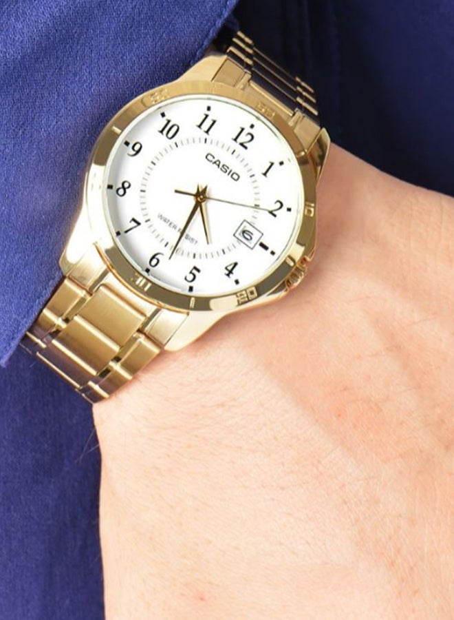 CASIO Men Water Resistant Analog Watch Mtp-V004G-7BU - 42 mm - Gold - Image 3