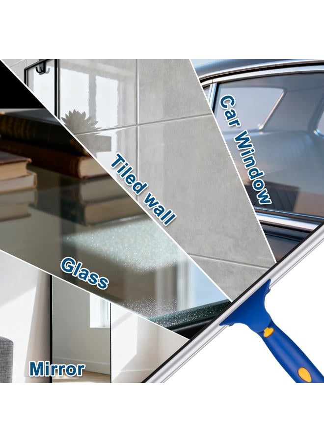 BITOPE 14 inch Shower Squeegee for Glass Door with 2pcs Rubber Refills Extension Handle Window Car Windshield Cleaner Tool for Cleaning Shower Door Mirrors Tile Walls Bathroom RVs - Image 5