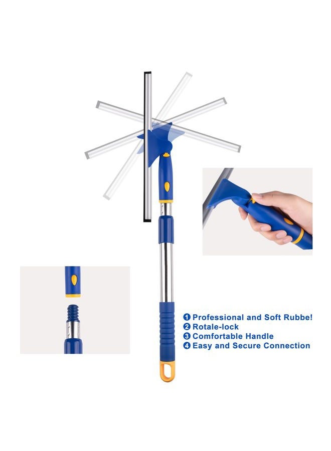 BITOPE 14 inch Shower Squeegee for Glass Door with 2pcs Rubber Refills Extension Handle Window Car Windshield Cleaner Tool for Cleaning Shower Door Mirrors Tile Walls Bathroom RVs - Image 2